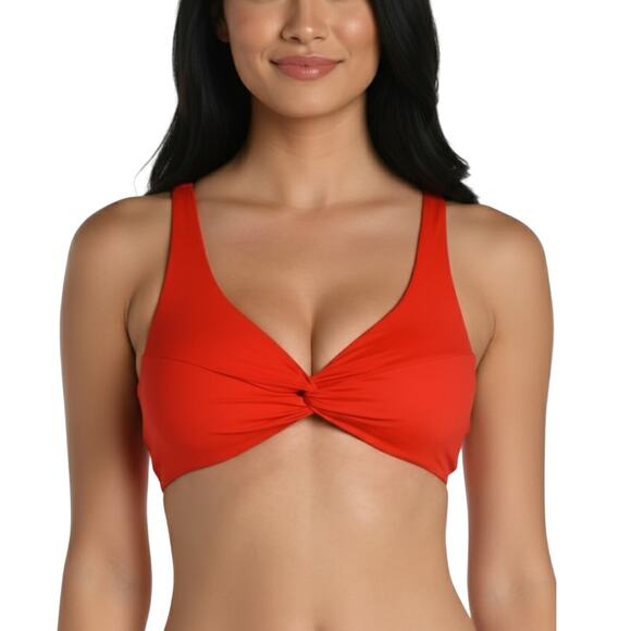 La Blanca Women’s Island Twist Underwire Bikini Top Red Swimwear NWT Size 8 - Picture 1 of 8
